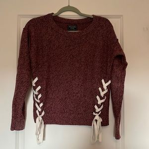 Abercrombie and Fitch maroon sweater with tie sides